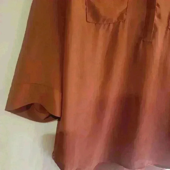 Torrid Women's Top Red Harper Georgette Popover 3/4 Sleeve Shirt Plus Size 0X - Picture 3 of 12